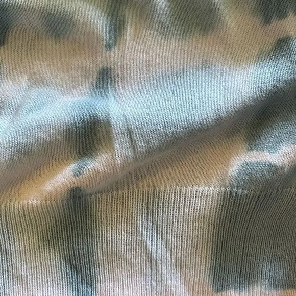 John + Jenn blue wash tie dye knit sweatshirt 100% cotton drawstring hoodie sz S - Picture 5 of 11